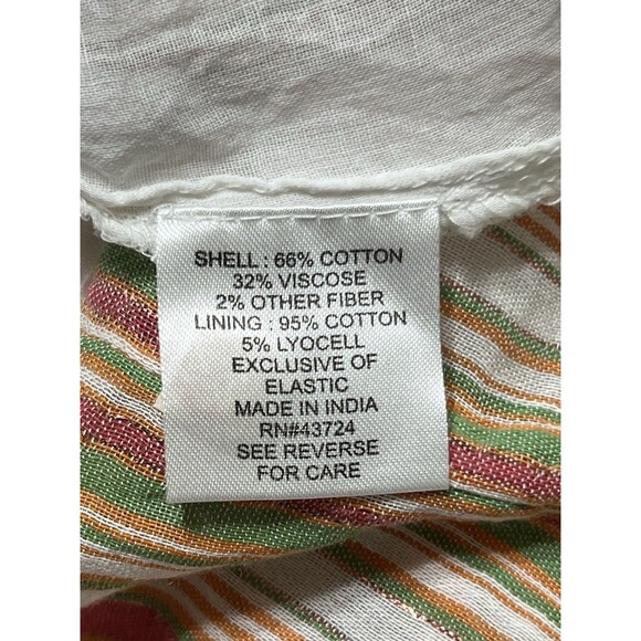 Linda Anderson Sun Dress Empire Waist Tiered Sz M Flowy Smocked Gauze Metallic - Picture 11 of 12